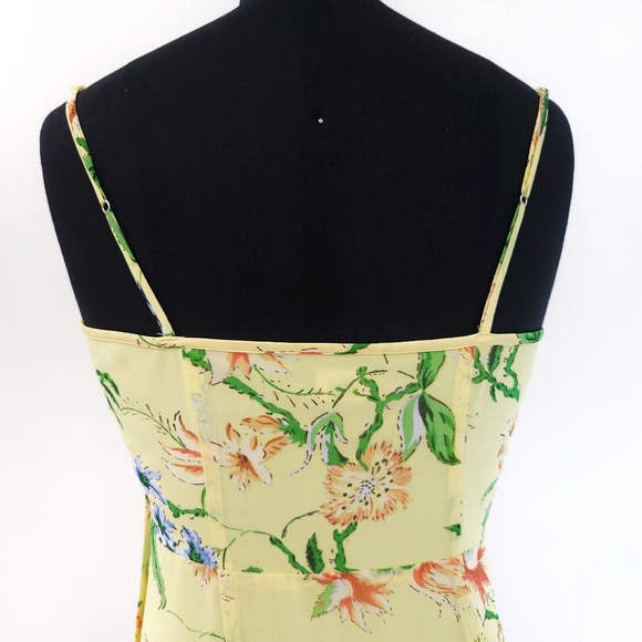 Aritzia Wilfred Destination Square Neck Hawaii Floral Midi Slip Dress - Picture 13 of 16